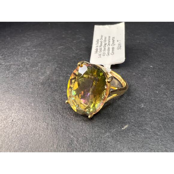 NEW Mystic Quartz ring in gold over sterling silver size 7 - Picture 7 of 16